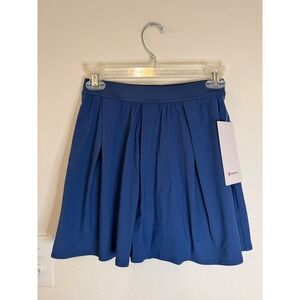 Lululemon Angled Pleat High-Rise Tennis Skirt Size XS Blue Twill NWT